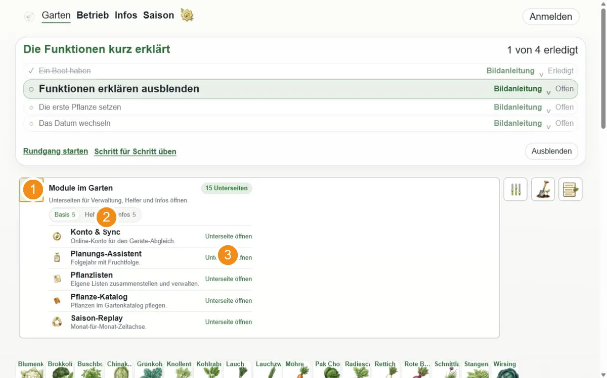 Tatsächliche Modul-Werkbank im Garten mit direkten Einstiegen
