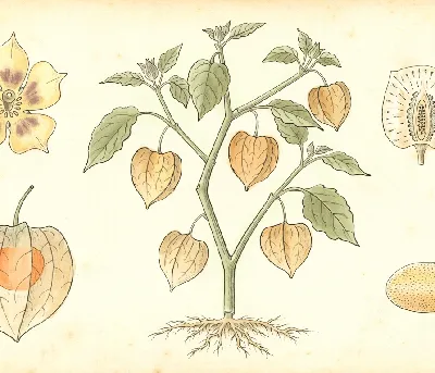 Andenbeere – botanische Illustration