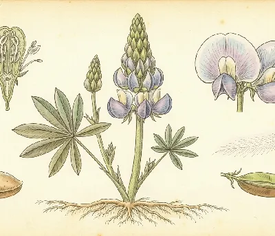 Lupine – botanische Illustration
