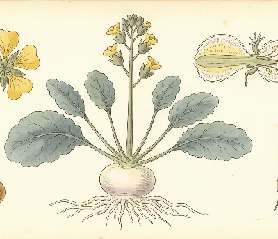 Mairüben – botanische Illustration