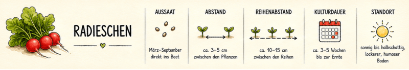 Radieschen Steckbrief