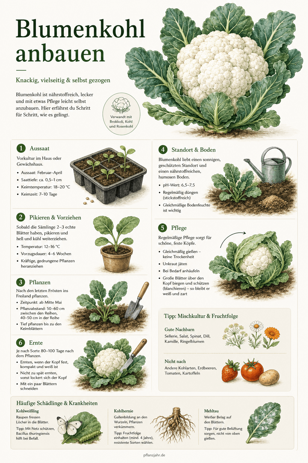 Infografik: blumenkohl-anbauen