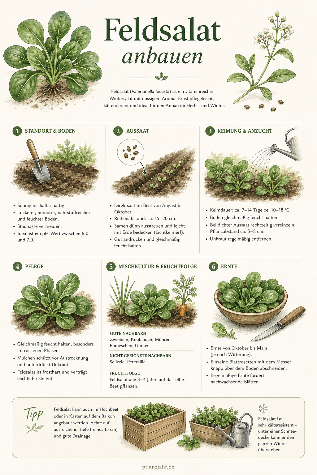 Infografik: feldsalat-anbauen