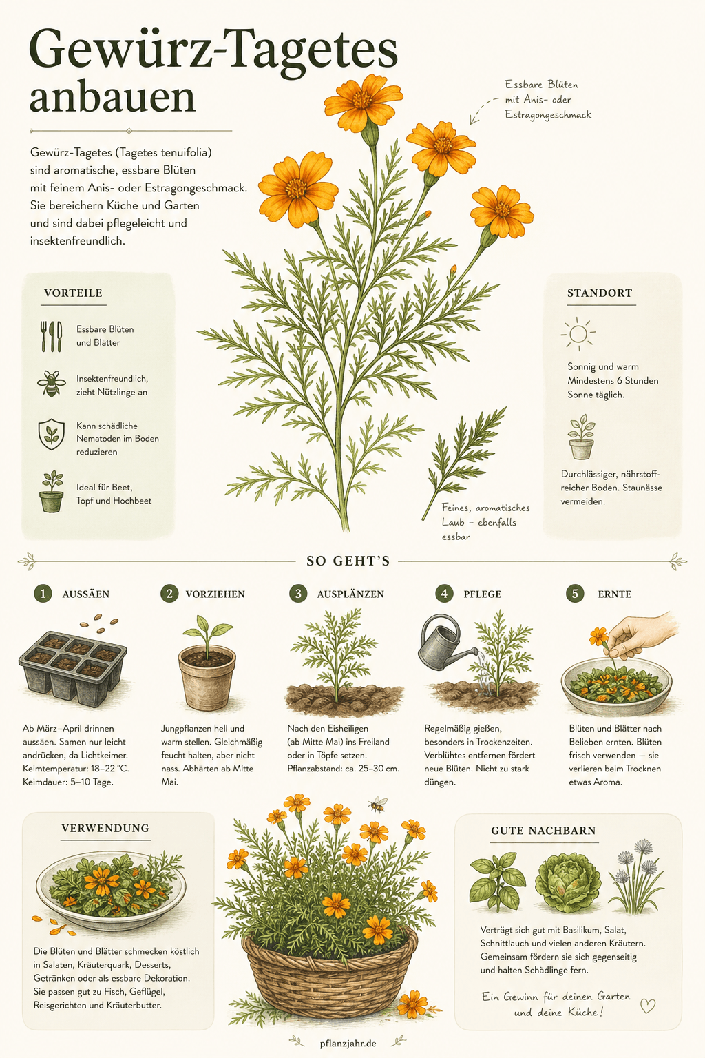 Infografik: gewuerz-tagetes-anbauen