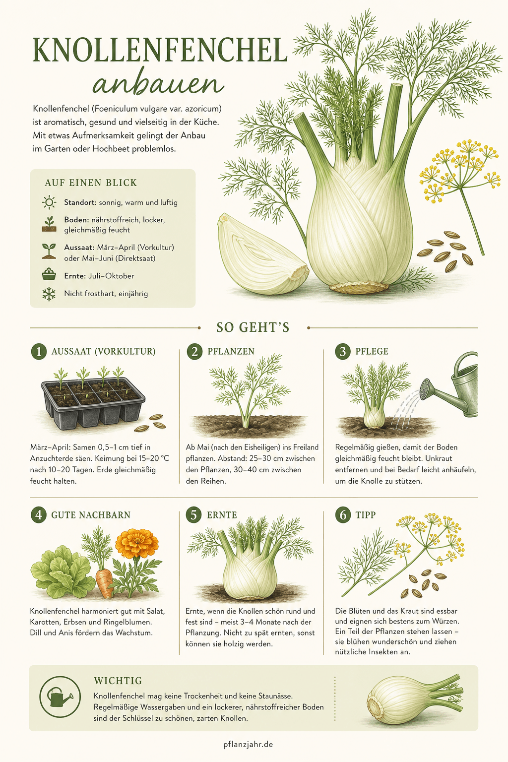Infografik: knollenfenchel-anbauen