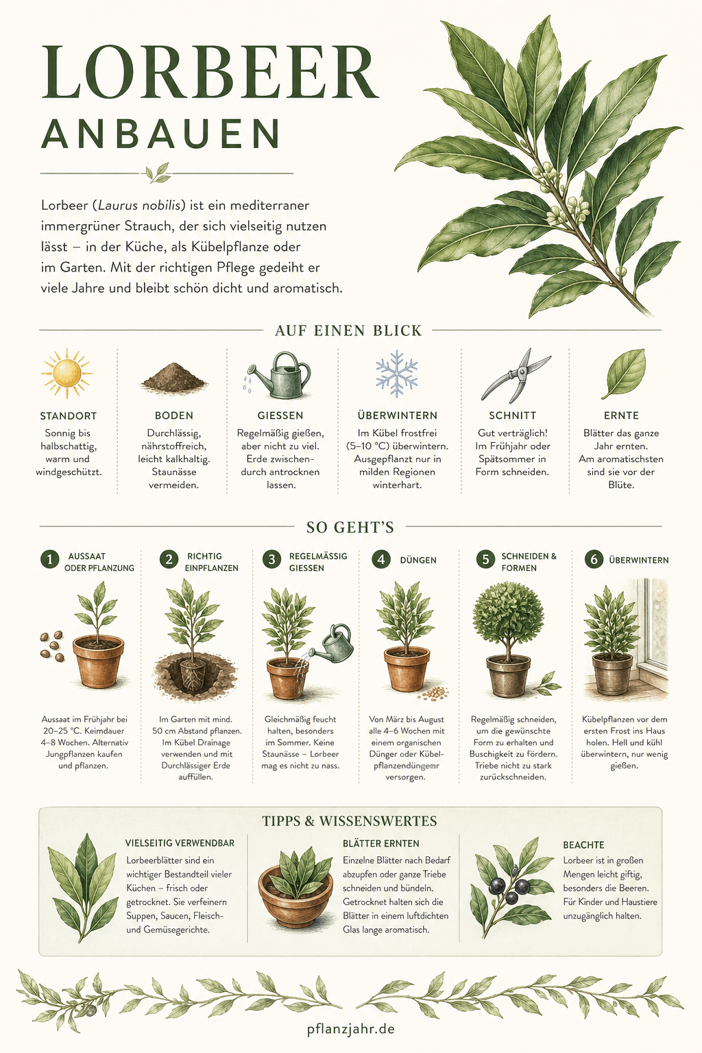 Infografik: lorbeer-anbauen
