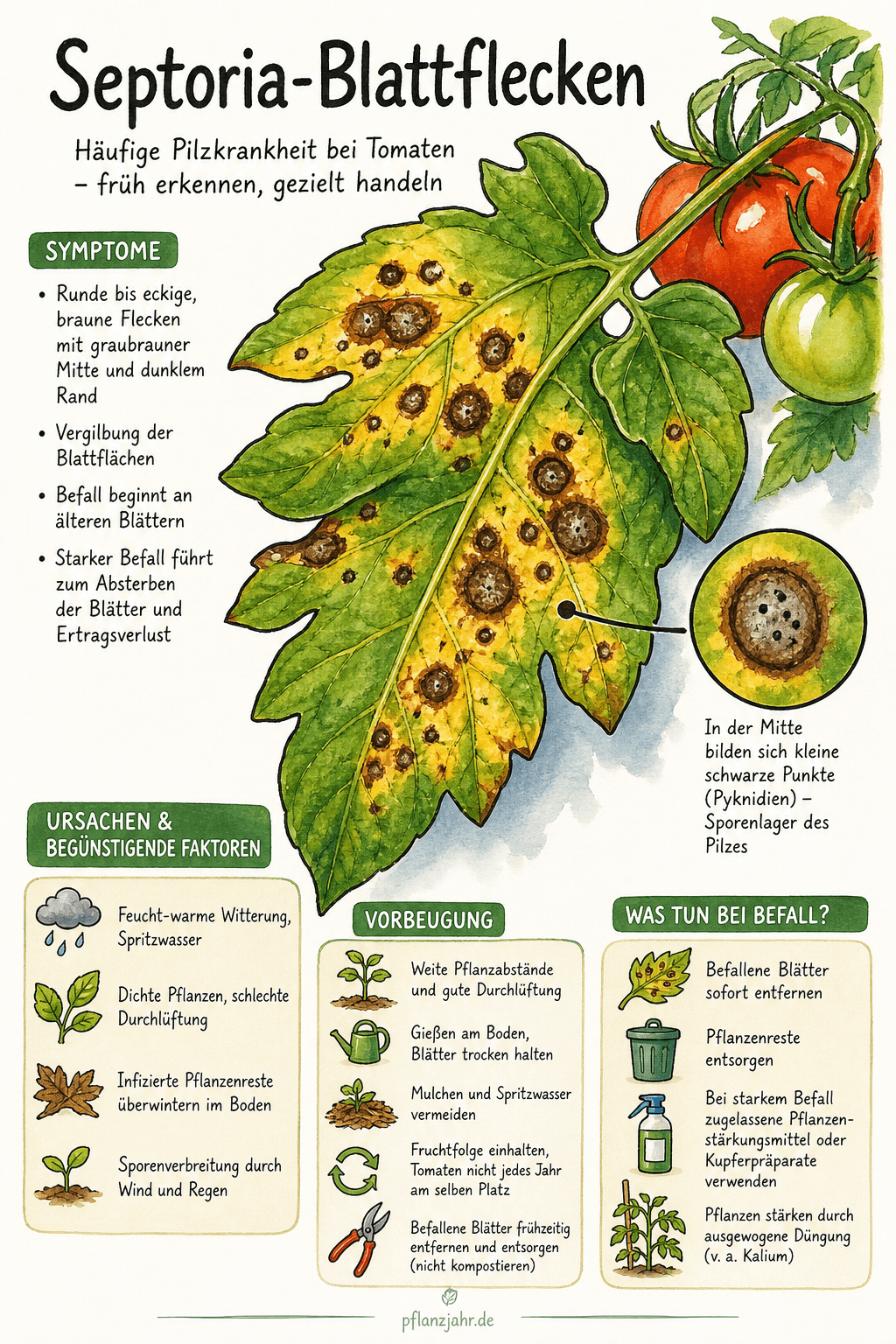 Infografik: Septoria-Blattflecken erkennen, vorbeugen und eindämmen