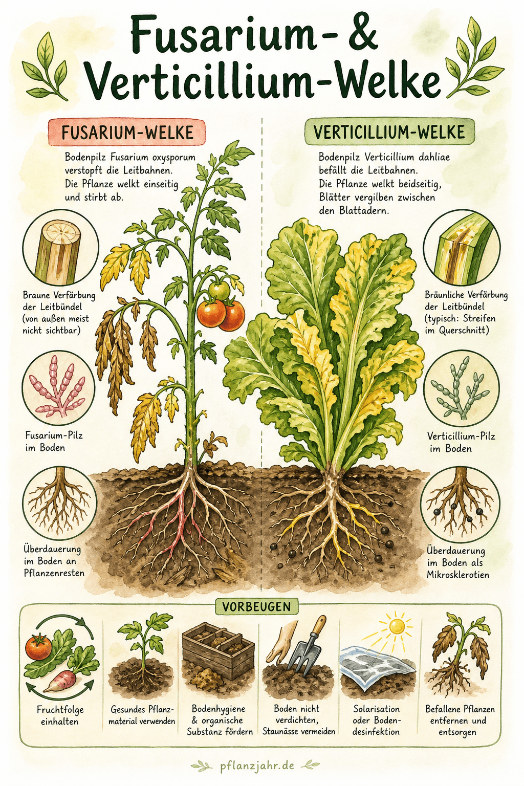 Infografik: Welke (Fusarium- & Verticillium-Welke)