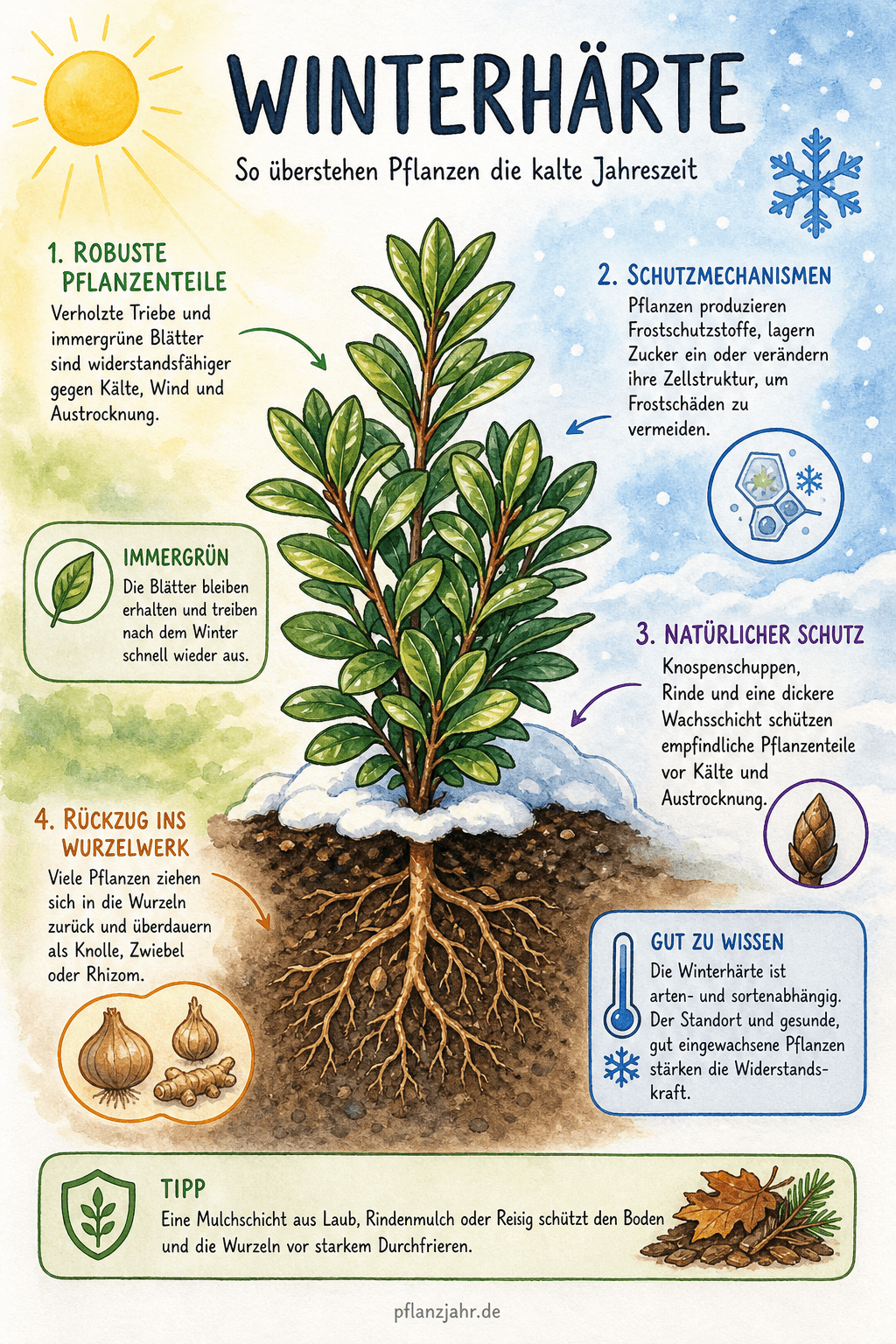 Infografik: Winterhärte & Frosthärte