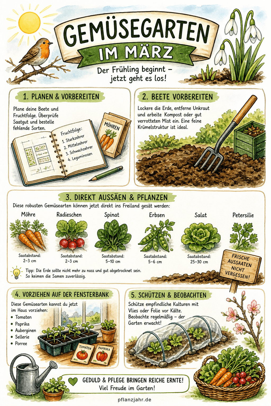 Infografik: Gemüsegarten im Maerz