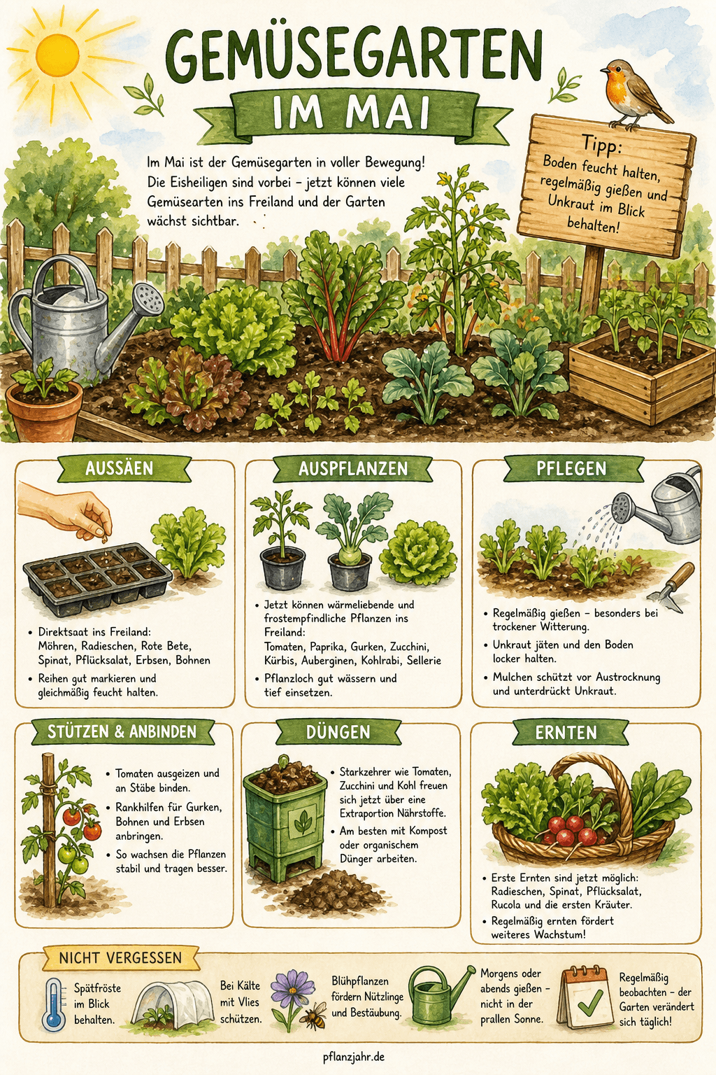 Infografik: Gemüsegarten im Mai