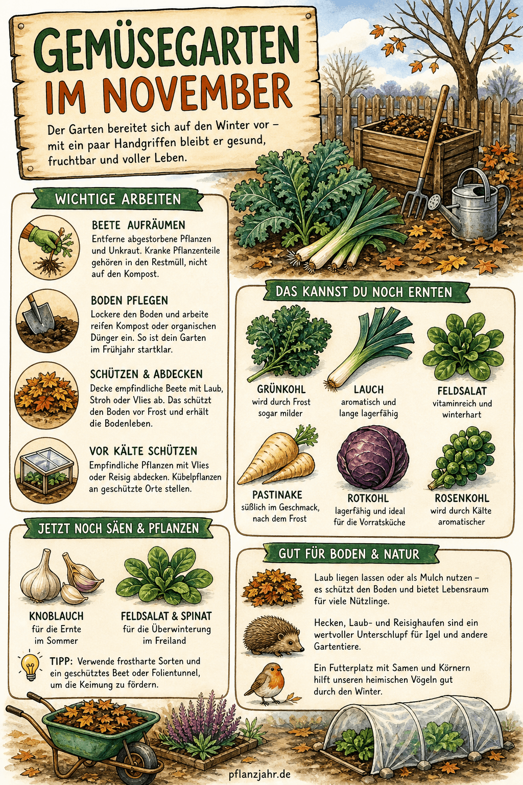 Infografik: Gemüsegarten im November