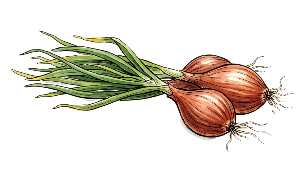 Schalotte – Pflanze im Beet